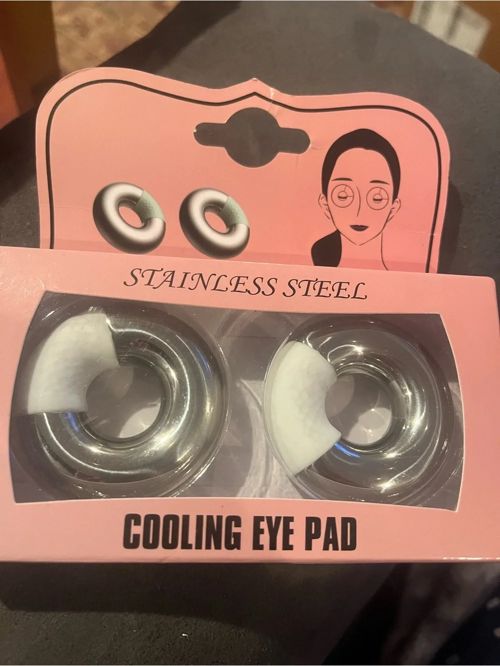 Cooling Stainless Steel Eye Pads - Silver & White